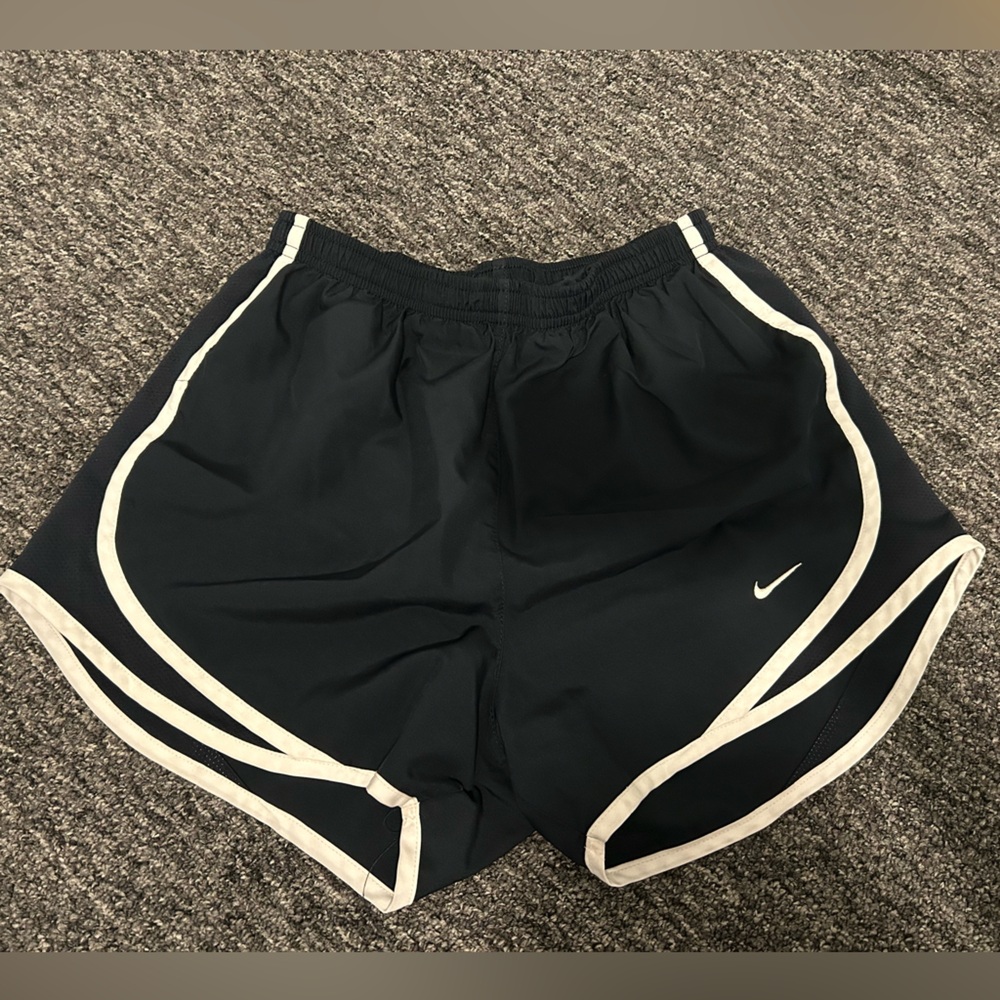 Nike Women's Black and White Athletic Shorts